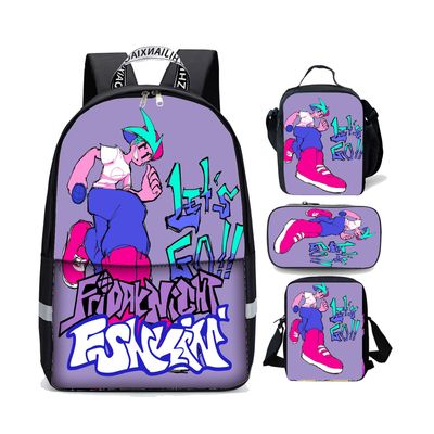 18 Inch Friday Night Funkin Backpack School Bag+Lunch Bag+Messenger Bag+Pencil Bag - Image 13