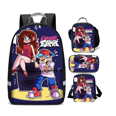 18 Inch Friday Night Funkin Backpack School Bag+Lunch Bag+Messenger Bag+Pencil Bag - Image 14