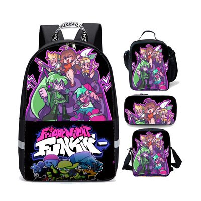 18 Inch Friday Night Funkin Backpack School Bag+Lunch Bag+Messenger Bag+Pencil Bag - Image 15