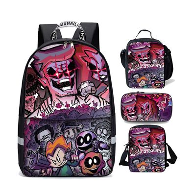 18 Inch Friday Night Funkin Backpack School Bag+Lunch Bag+Messenger Bag+Pencil Bag - Image 16