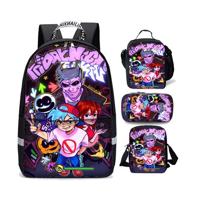 18 Inch Friday Night Funkin Backpack School Bag+Lunch Bag+Messenger Bag+Pencil Bag - Image 17