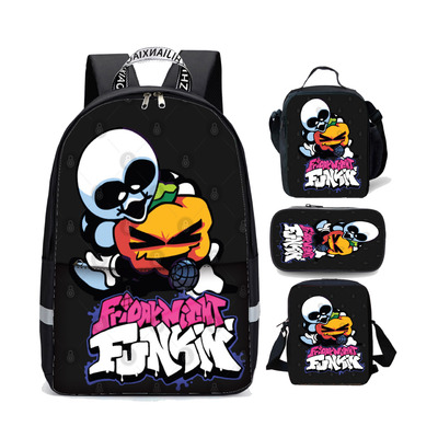 18 Inch Friday Night Funkin Backpack School Bag+Lunch Bag+Messenger Bag+Pencil Bag - Image 19