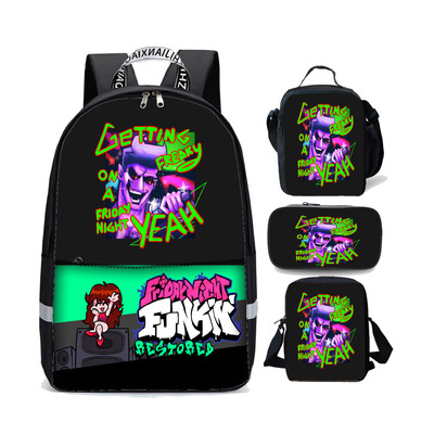 18 Inch Friday Night Funkin Backpack School Bag+Lunch Bag+Messenger Bag+Pencil Bag - Image 20