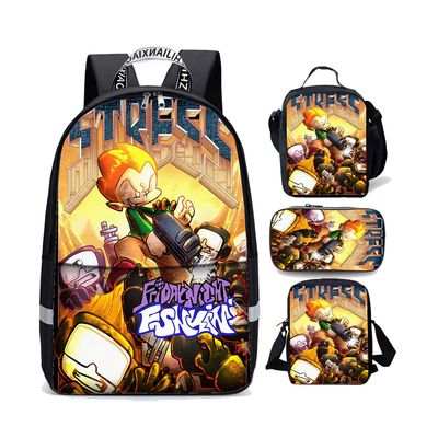 18 Inch Friday Night Funkin Backpack School Bag+Lunch Bag+Messenger Bag+Pencil Bag - Image 21