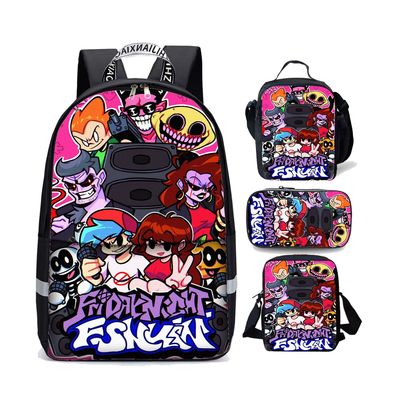 18 Inch Friday Night Funkin Backpack School Bag+Lunch Bag+Messenger Bag+Pencil Bag - Image 2