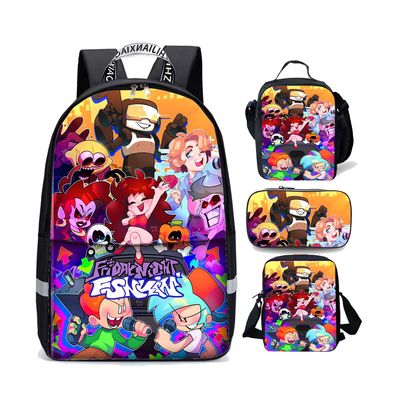 18 Inch Friday Night Funkin Backpack School Bag+Lunch Bag+Messenger Bag+Pencil Bag - Image 3