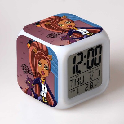 Monster High 7 Colors Change Digital Alarm LED Clock