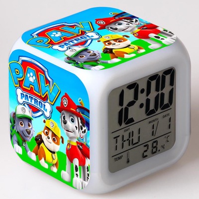 PAW Patrol 7 Colors Change Digital Alarm LED Clock