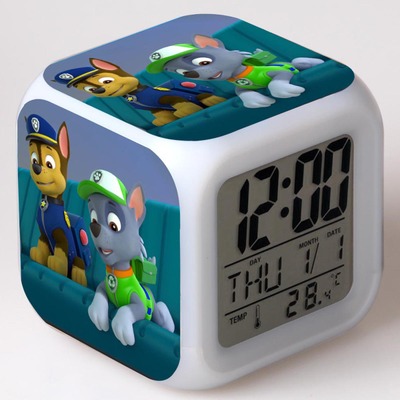 PAW Patrol 7 Colors Change Digital Alarm LED Clock