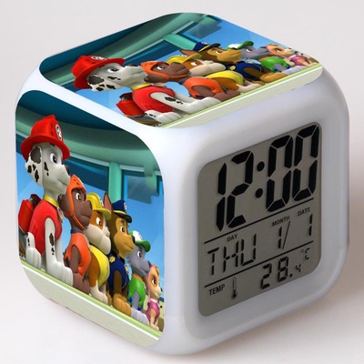 PAW Patrol 7 Colors Change Digital Alarm LED Clock