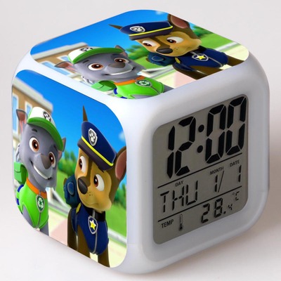 PAW Patrol 7 Colors Change Digital Alarm LED Clock