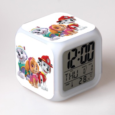 PAW Patrol 7 Colors Change Digital Alarm LED Clock