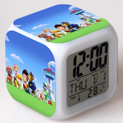 PAW Patrol 7 Colors Change Digital Alarm LED Clock