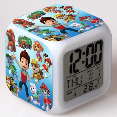 PAW Patrol 7 Colors Change Digital Alarm LED Clock