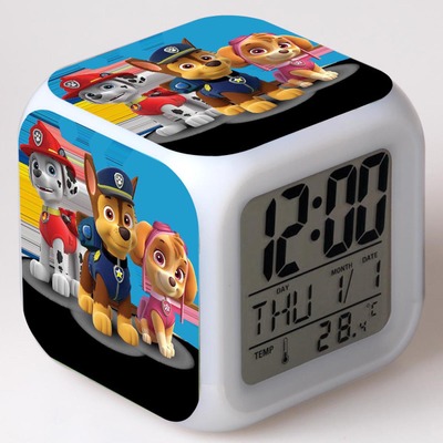 PAW Patrol 7 Colors Change Digital Alarm LED Clock