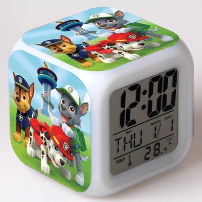 PAW Patrol 7 Colors Change Digital Alarm LED Clock
