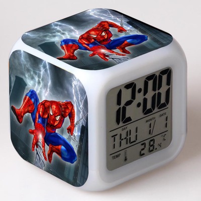 Spider-Man 7 Colors Change Digital Alarm LED Clock - Image 2