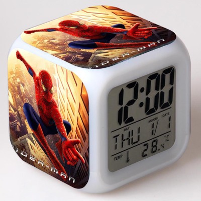 Spider-Man 7 Colors Change Digital Alarm LED Clock - Image 3