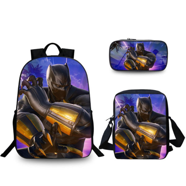 16″Black Panther Backpack School Bag Combo