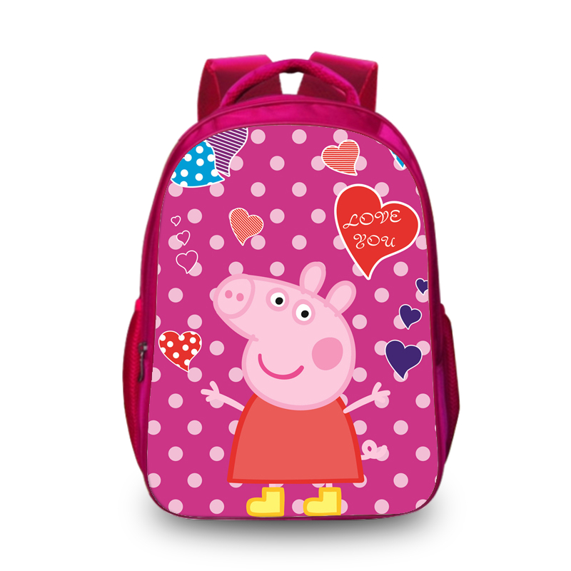 16‘’Peppa Pig Backpack School Bag Red