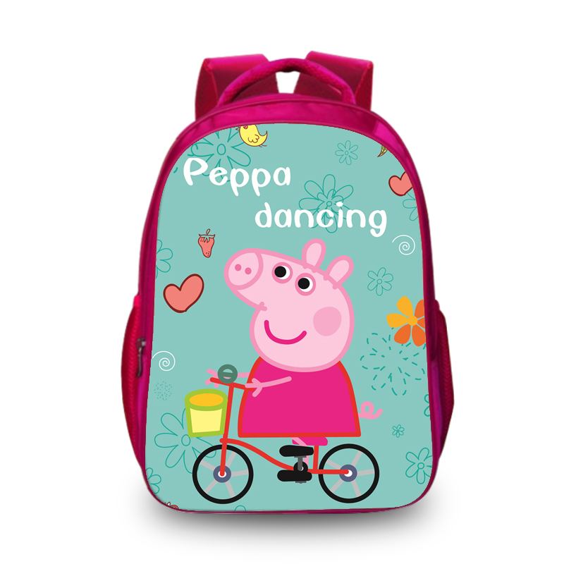 16‘’Peppa Pig Backpack School Bag Red