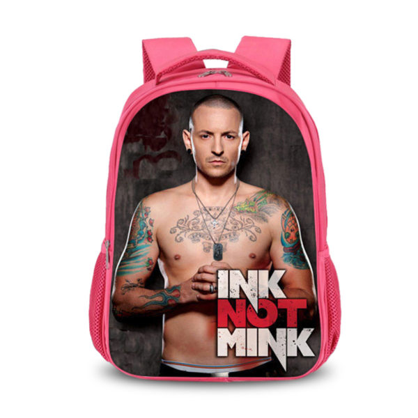 16‘’Chester Bennington Backpack School Bag Red