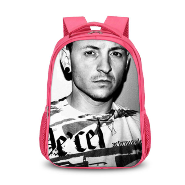 16‘’Chester Bennington Backpack School Bag Red