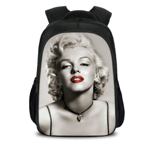 16Marilyn Monroe Backpack School Bag Black