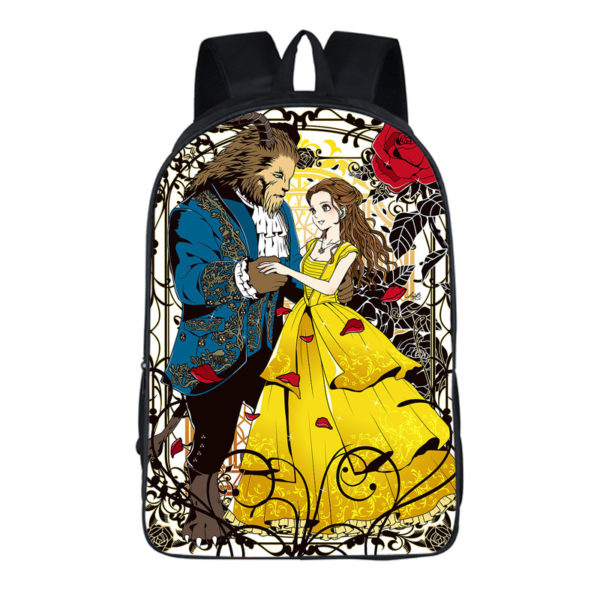 16''Beauty and the Beast Backpack School Bag - giftcartoon