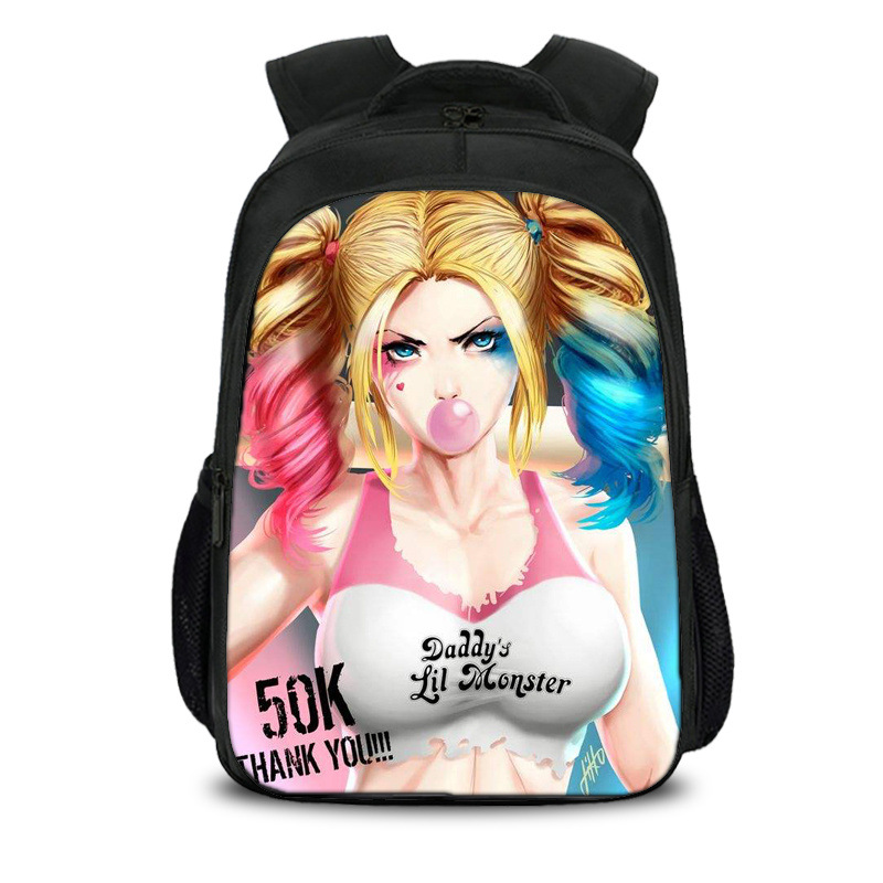 16"Suicide Squad Backpack School Bag Black - Image 7