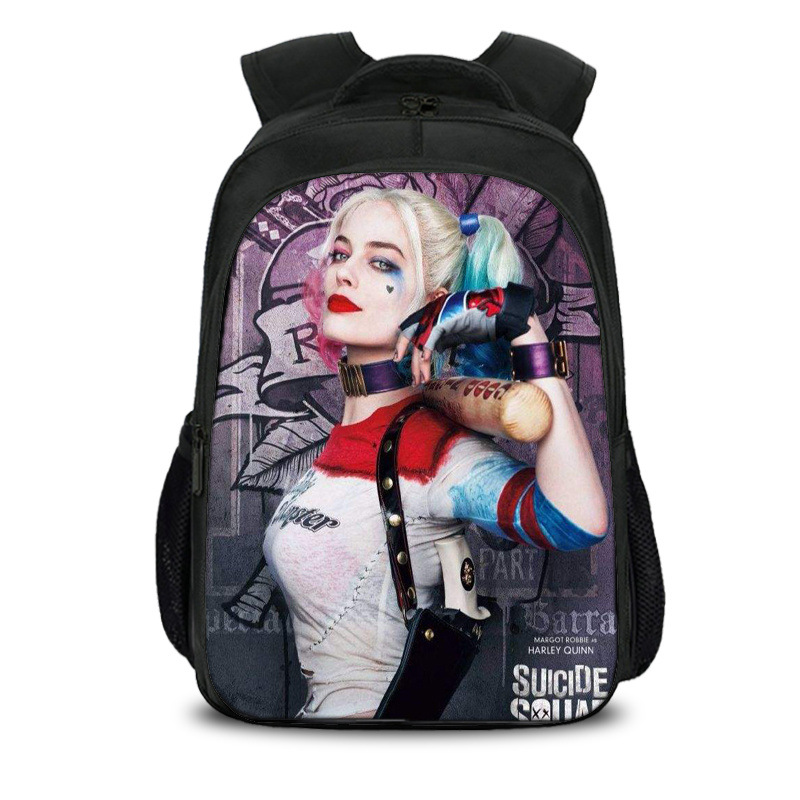 16"Suicide Squad Backpack School Bag Black - Image 4