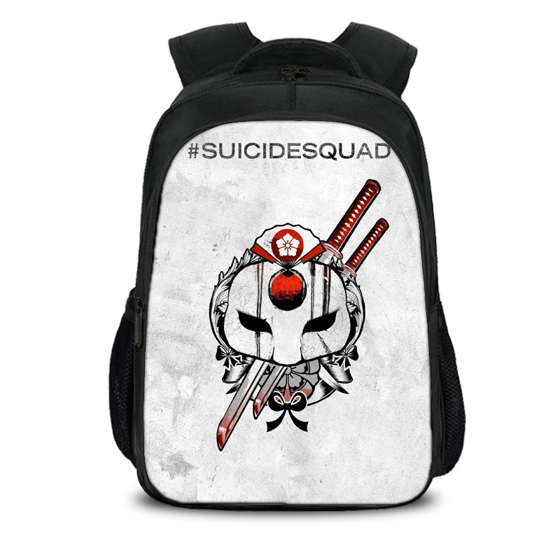 16"Suicide Squad Backpack School Bag Black - Image 9