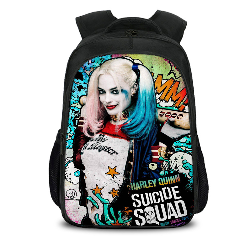 16"Suicide Squad Backpack School Bag Black - Image 10