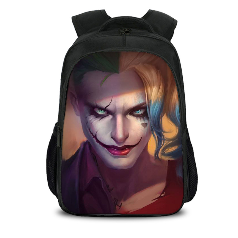 16"Suicide Squad Backpack School Bag Black