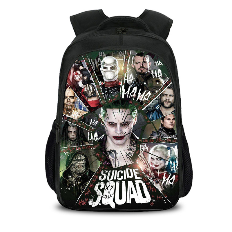 16"Suicide Squad Backpack School Bag Black - Image 14