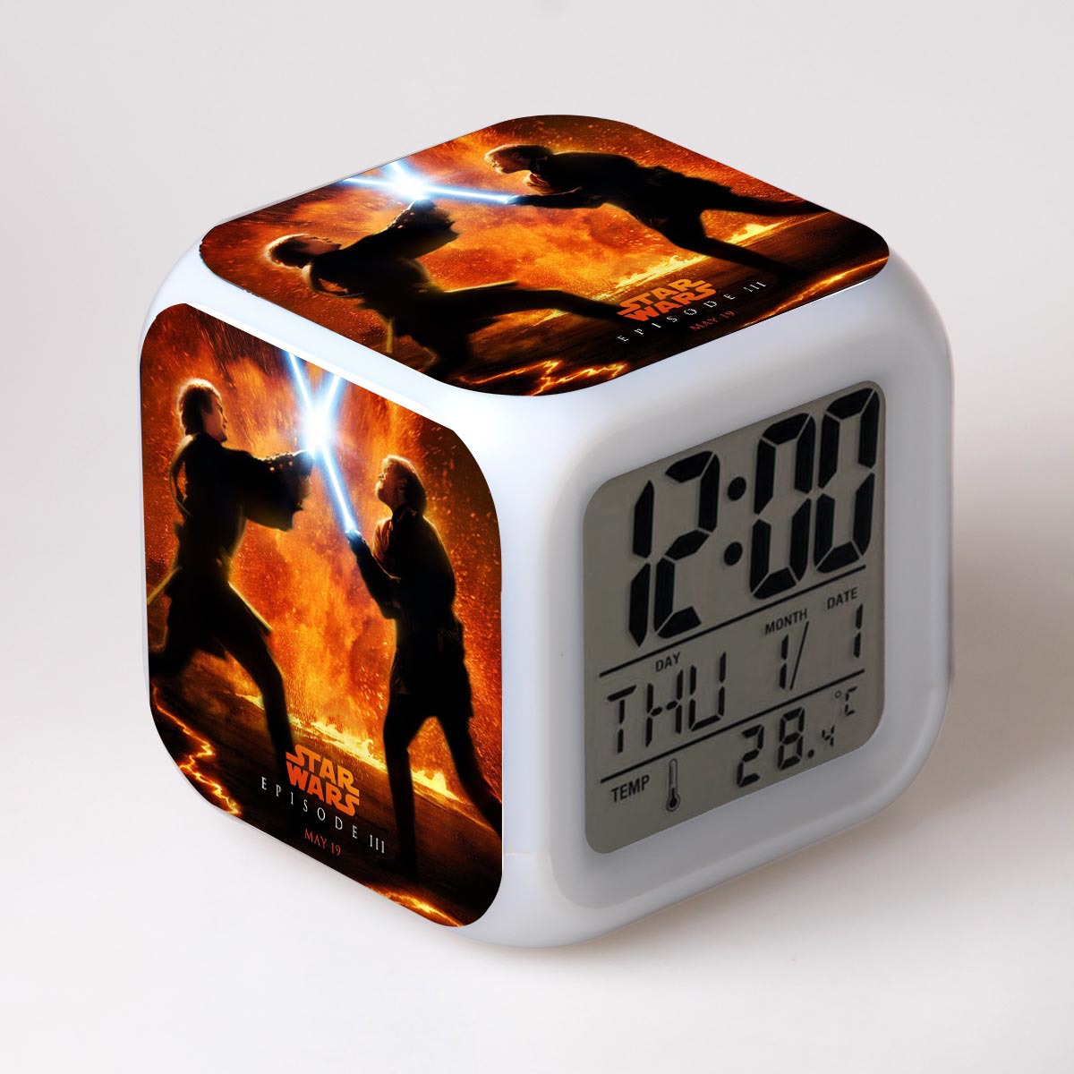 Star Wars 7 Colors Change Digital Alarm LED Clock - Image 9