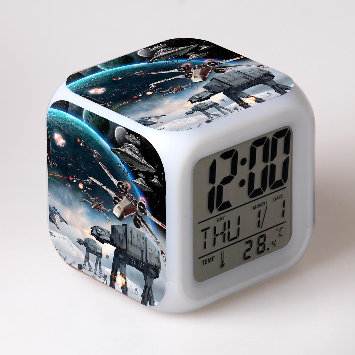 Star Wars 7 Colors Change Digital Alarm LED Clock - Image 15