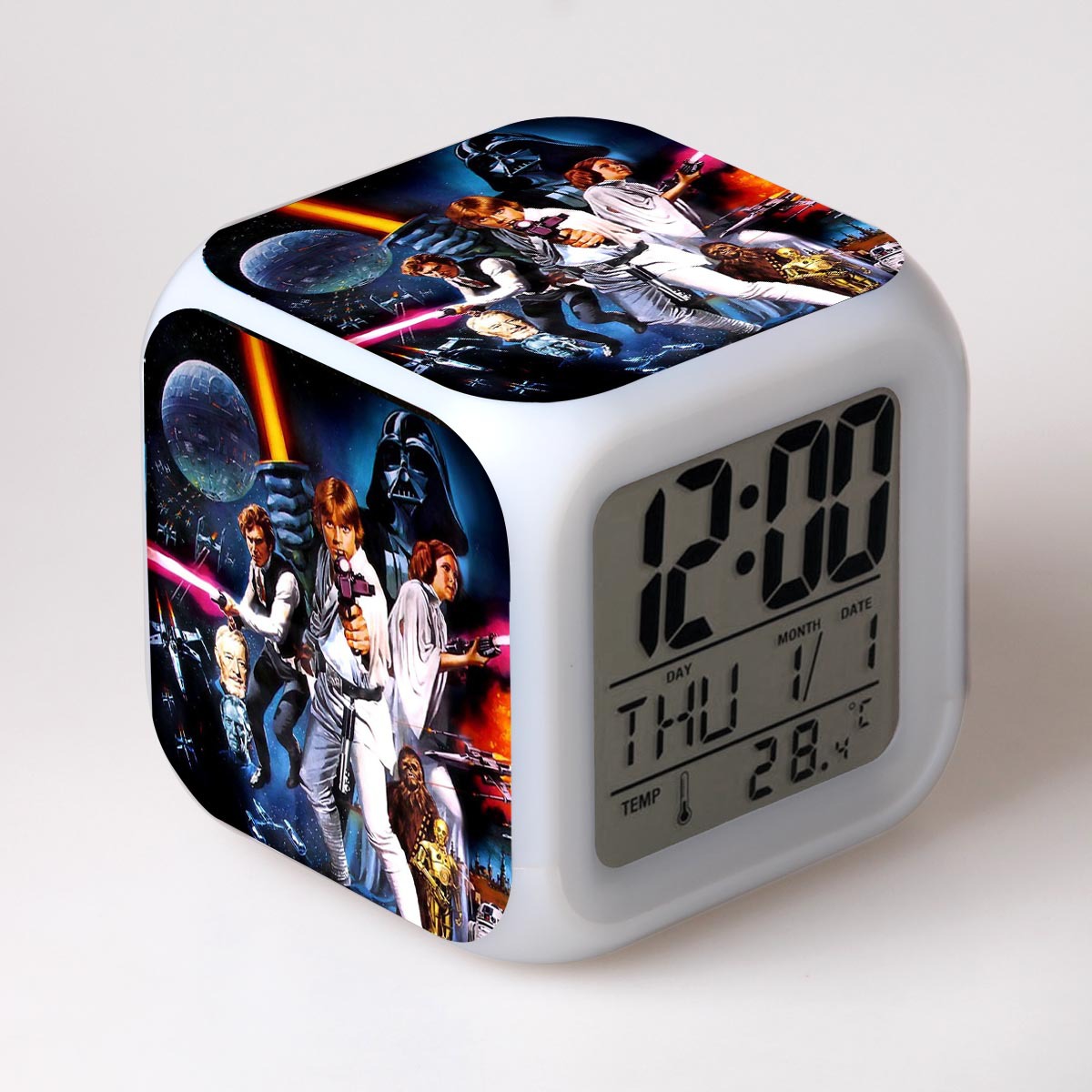 Star Wars 7 Colors Change Digital Alarm LED Clock - Image 33