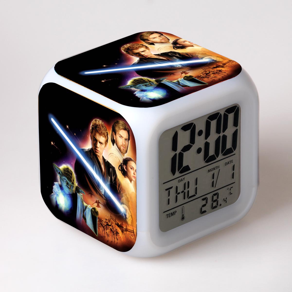 Star Wars 7 Colors Change Digital Alarm LED Clock - Image 35