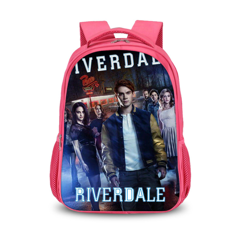 Riverdale double-layer backpack personalized school bag Pink - Image 7