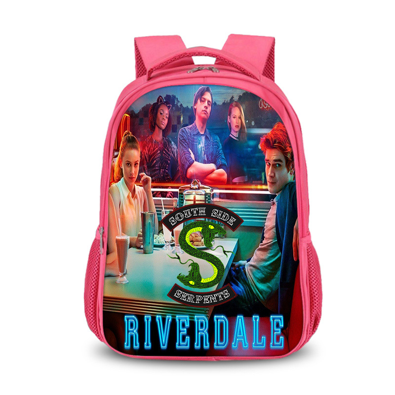 Riverdale double-layer backpack personalized school bag Pink - Image 8