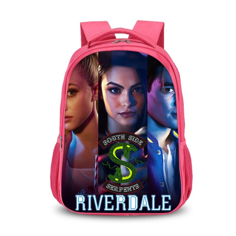 Riverdale double-layer backpack personalized school bag Pink - Image 10