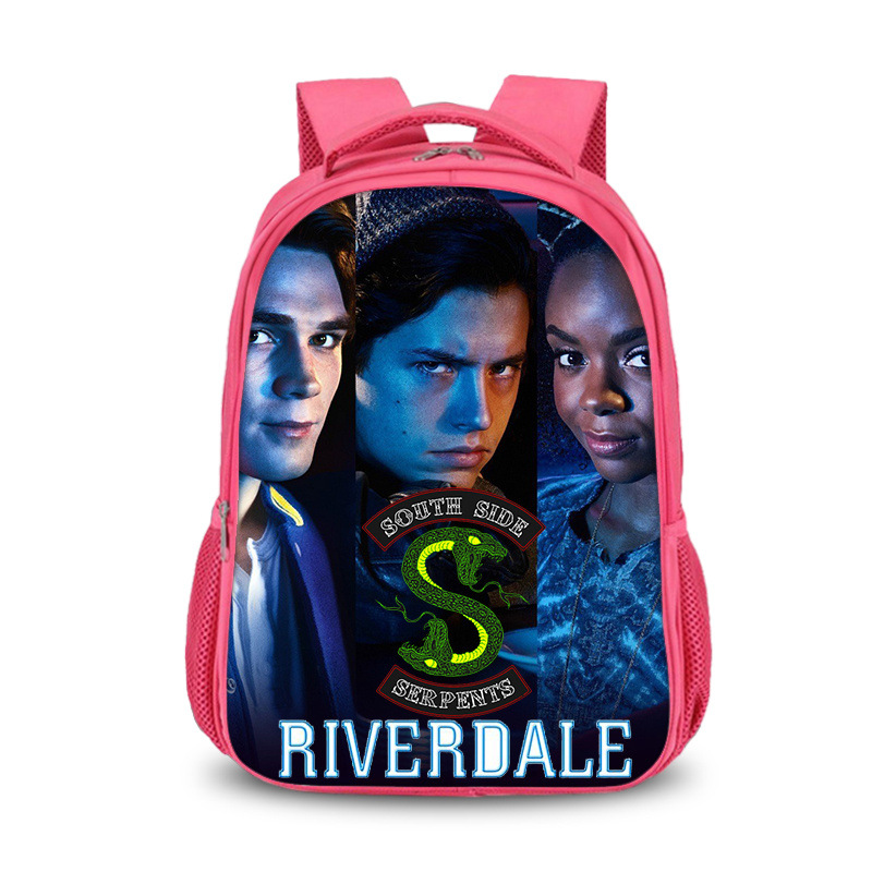 Riverdale double-layer backpack personalized school bag Pink - Image 5