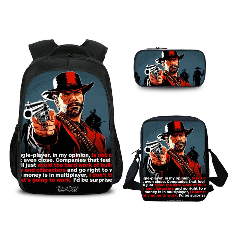 16″Red Dead RedemptionⅡ Backpack School Bag Combo - Image 6