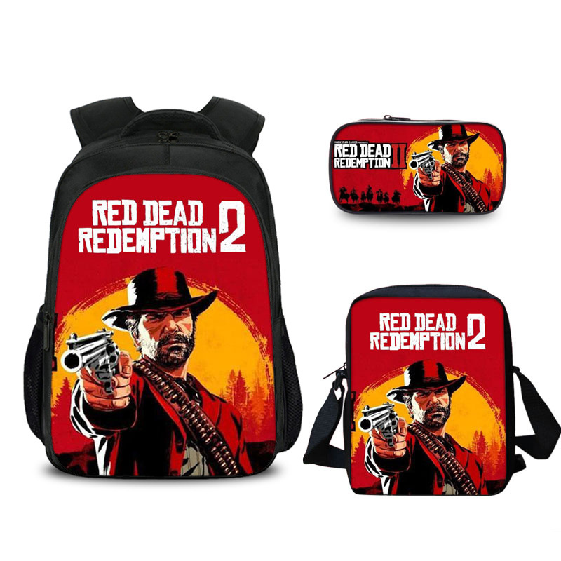 16″Red Dead RedemptionⅡ Backpack School Bag Combo