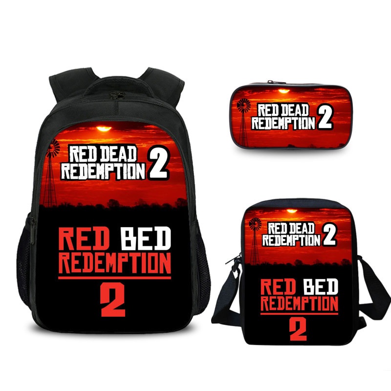 16″Red Dead RedemptionⅡ Backpack School Bag Combo - Image 10