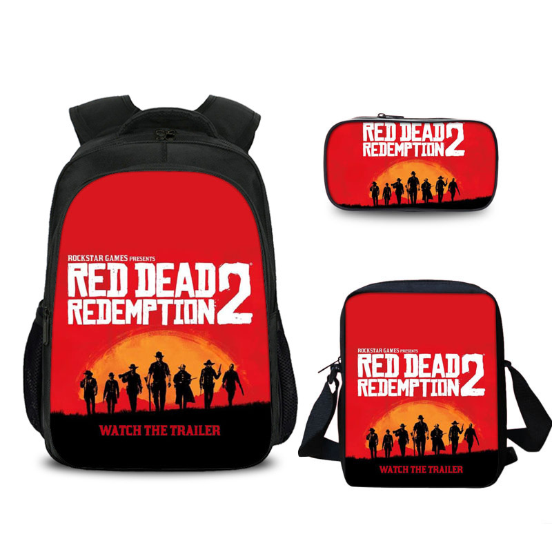 16″Red Dead RedemptionⅡ Backpack School Bag Combo - Image 2