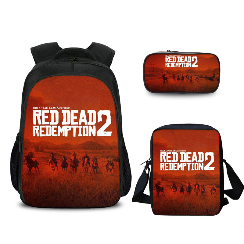 16″Red Dead RedemptionⅡ Backpack School Bag Combo - Image 3