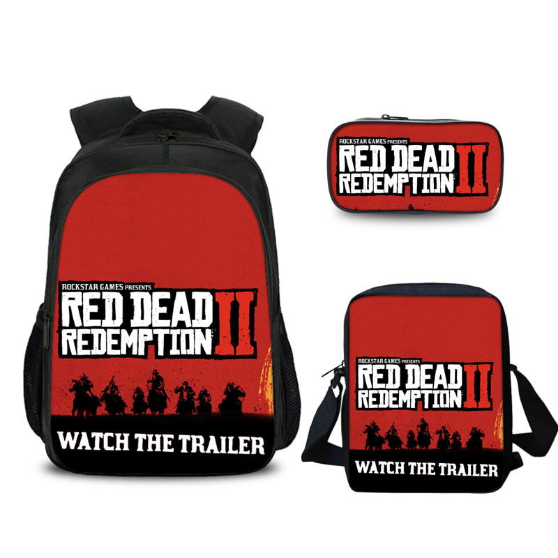 16″Red Dead RedemptionⅡ Backpack School Bag Combo - Image 4