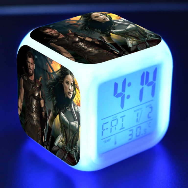 Thor Ragnarok 7 Colors Change Digital Alarm LED Clock - giftcartoon